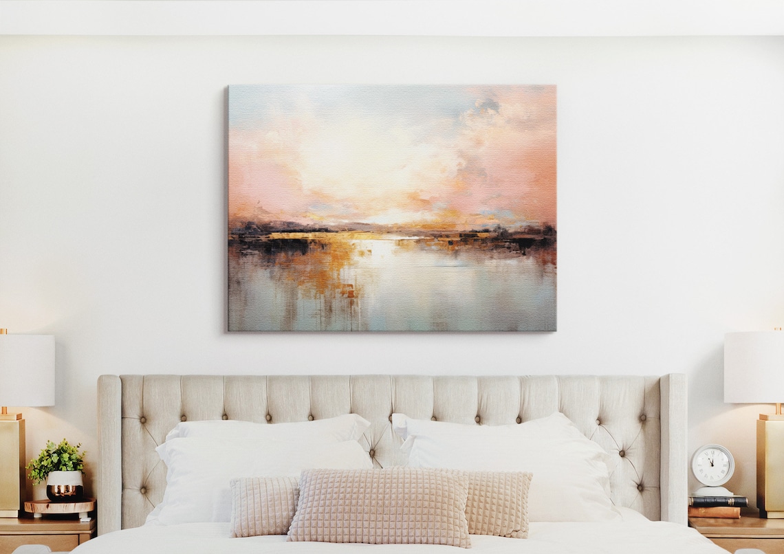 Pink Sky Gold Horizon - Abstract Landscape - Image 2