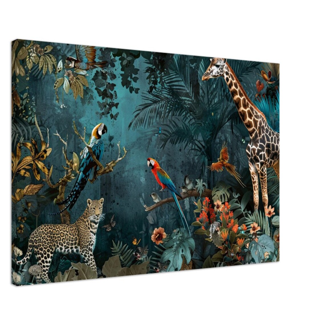 African Safari Animals Jungle Scene Art Print - Image 2