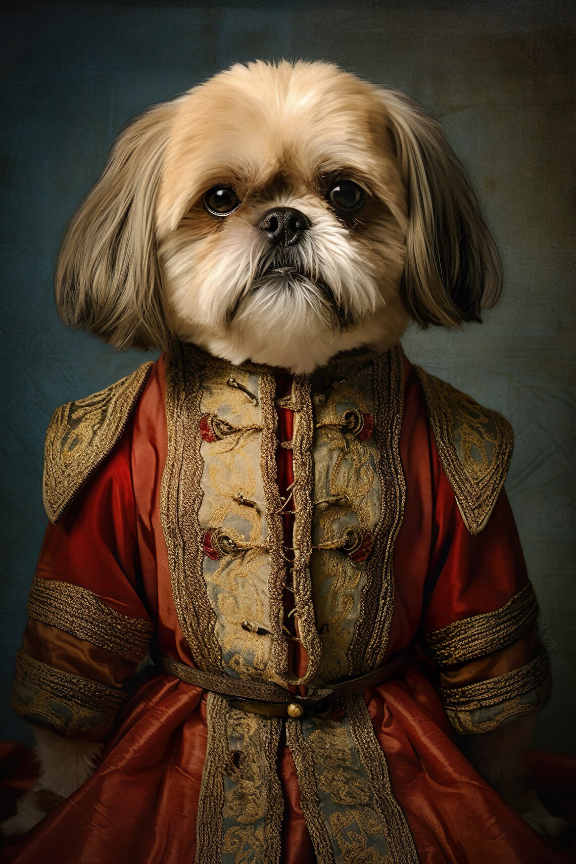 Aristocratic Shih Tzu Funny Dog Portrait Art Print