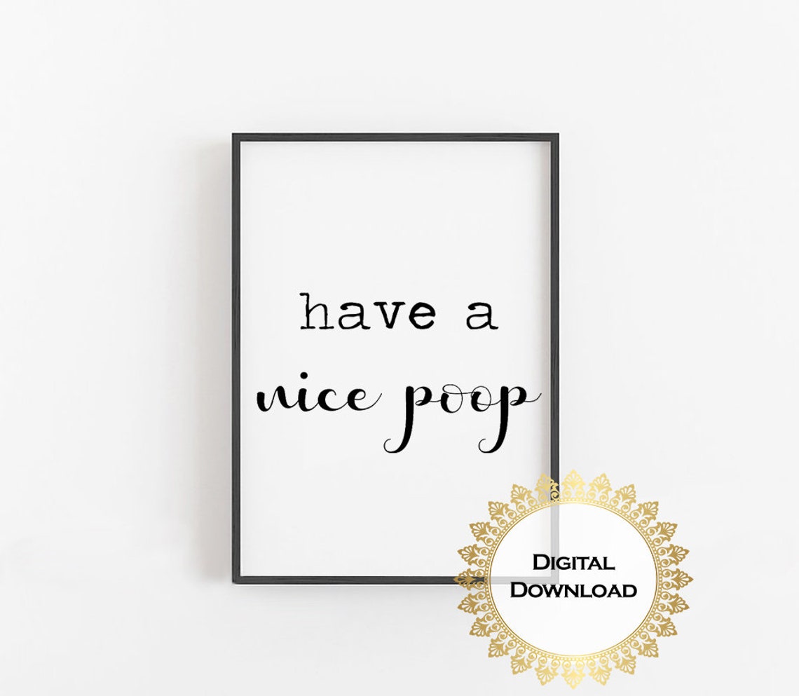 Have A Nice Poop Funny Bathroom Humor Script Quote Decor Poster - Image 3