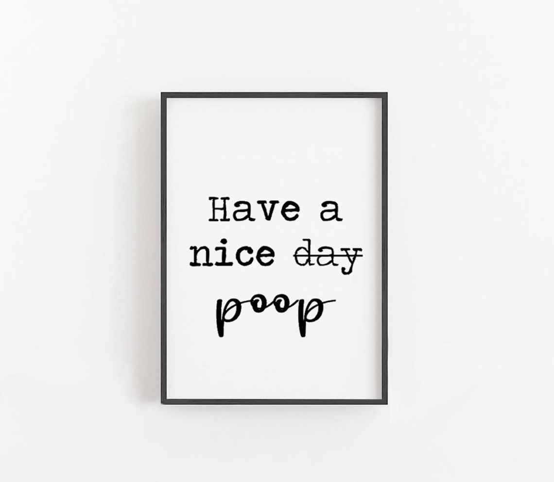 Have a Nice Poop Funny Bathroom Toilet Humor Script Quote Poster - Image 4