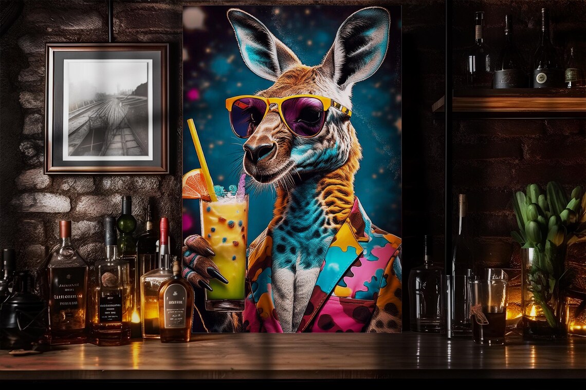 Funky Kangaroo Pop Art Retro Aussie Animal Poster - Image 6