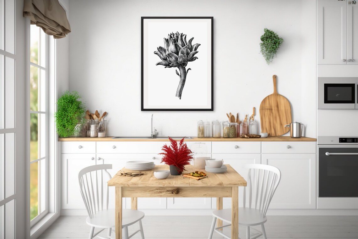 Vintage Botanical Artichoke, French Country Decor - Image 3