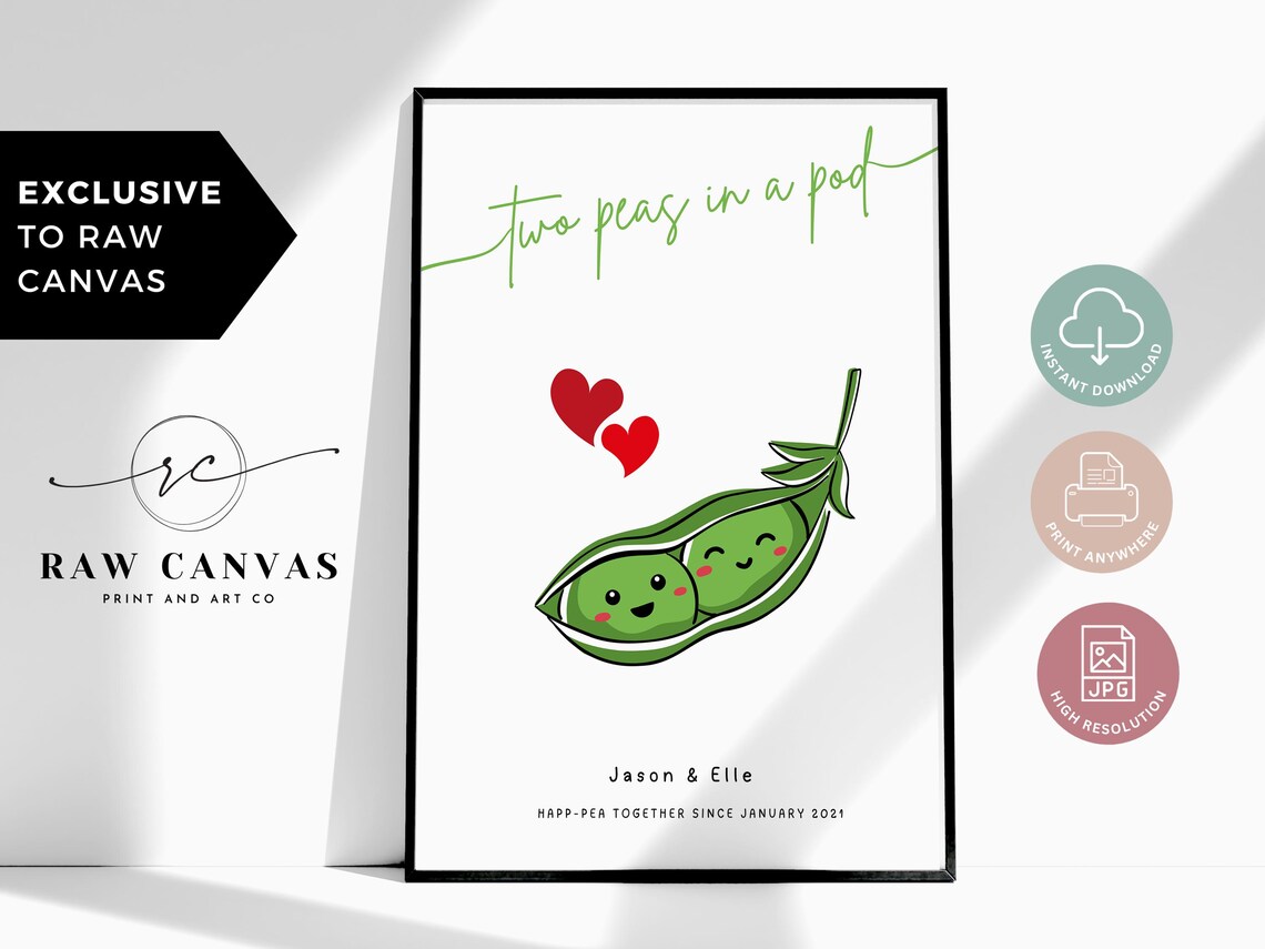 Two Peas In A Pod, Personalized Gift For Couples
