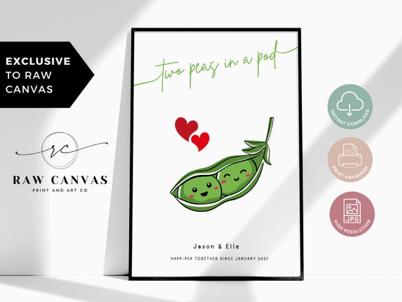 Two Peas In A Pod, Personalized Gift For Couples