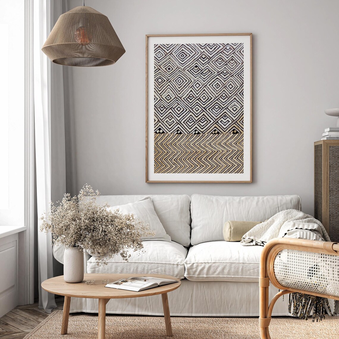 Kuba Textile African Geometric Art Print - Image 3