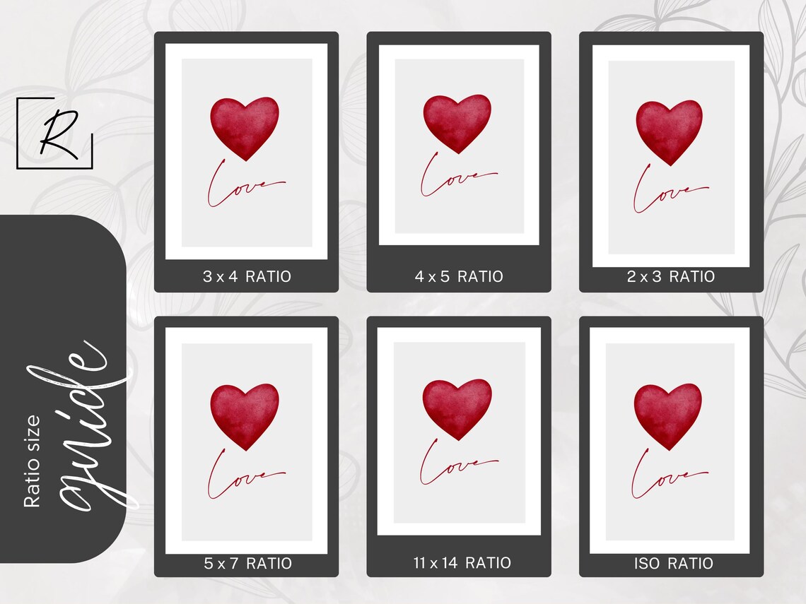 Red Watercolor Heart, Minimalist Love Poster - Image 2