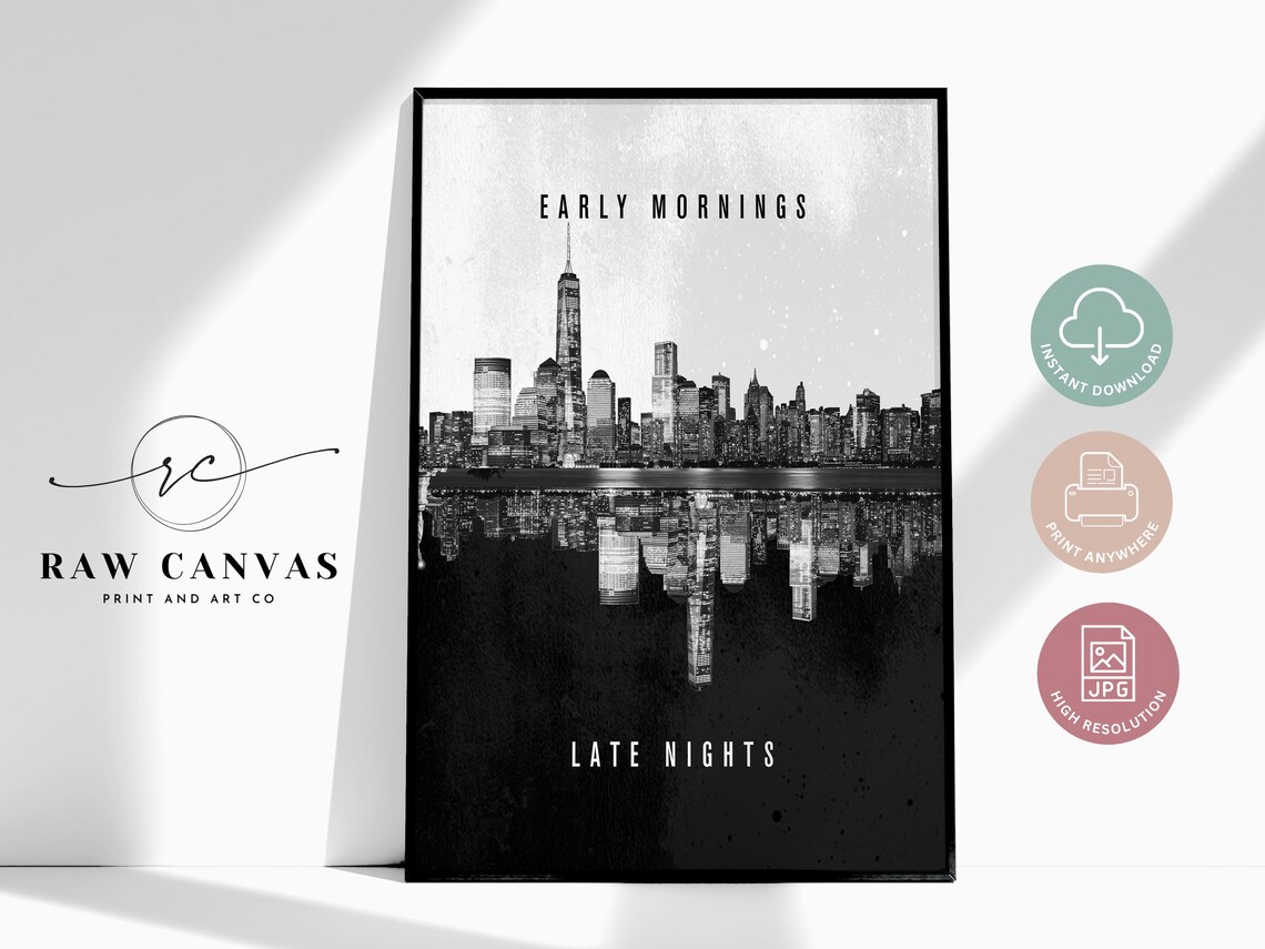 New York Skyline, Urban Minimalist Modern Abstract