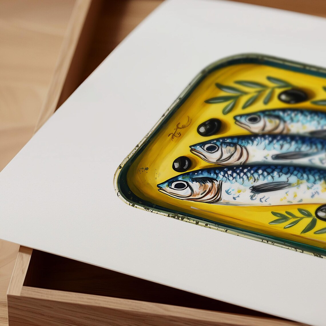 Minimalist Sardine Tin Art Print, Retro Seafood Decor - Image 3