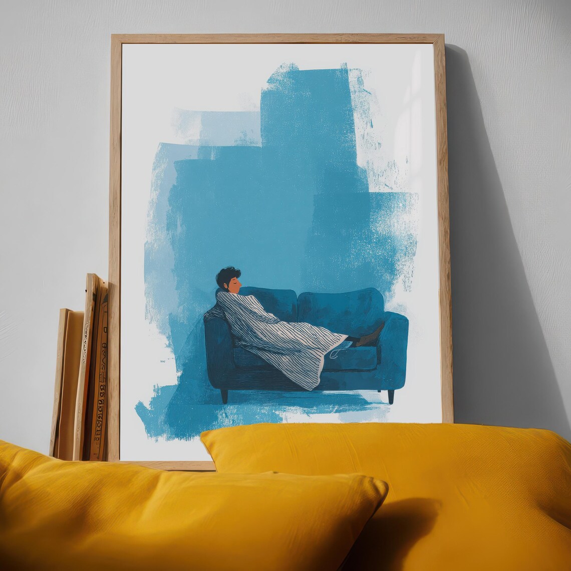 Cozy Retreat - Textured Contemporary Abstract Print - Image 2