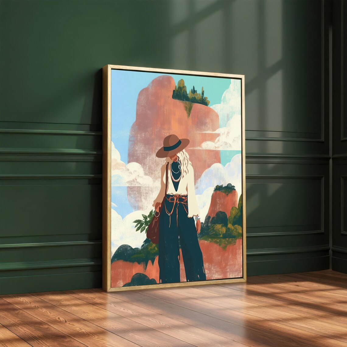 Contemporary Female Figure In Landscape, Bohemian - Image 4