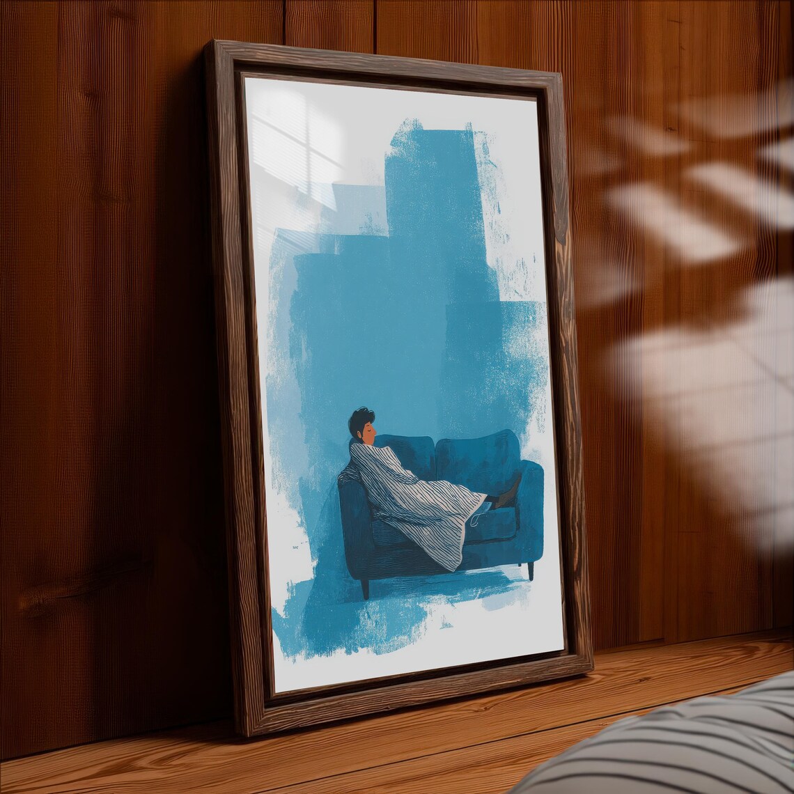 Cozy Retreat - Textured Contemporary Abstract Print - Image 4