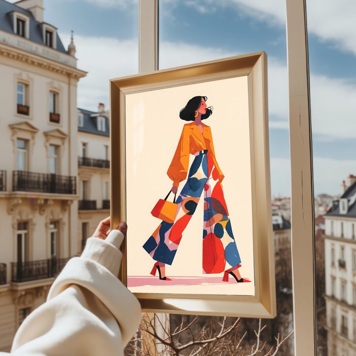 Bold Fashion Woman, Colorful Geometric Statement Art - Image 3