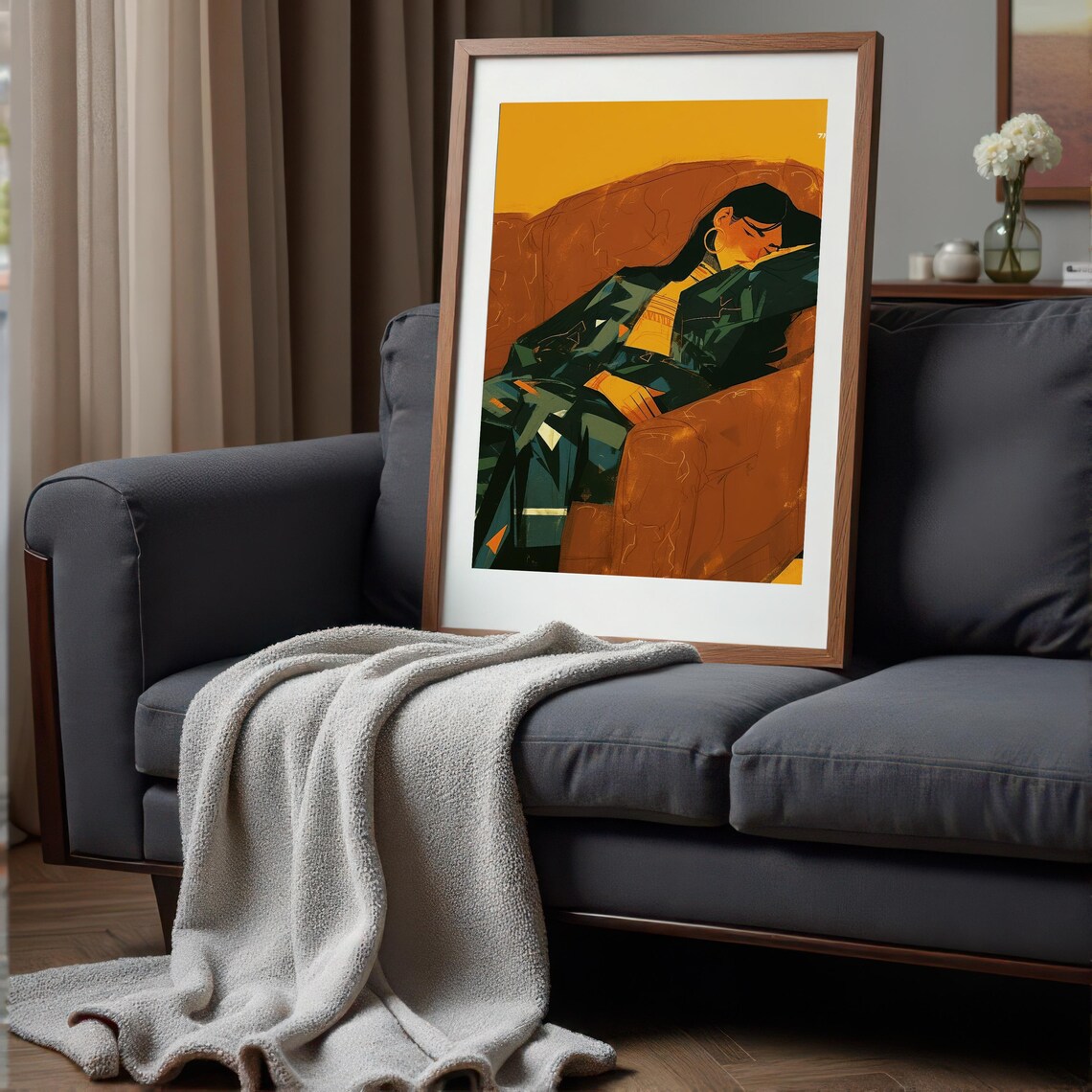Resting Woman, Contemporary Figurative Illustration - Image 2
