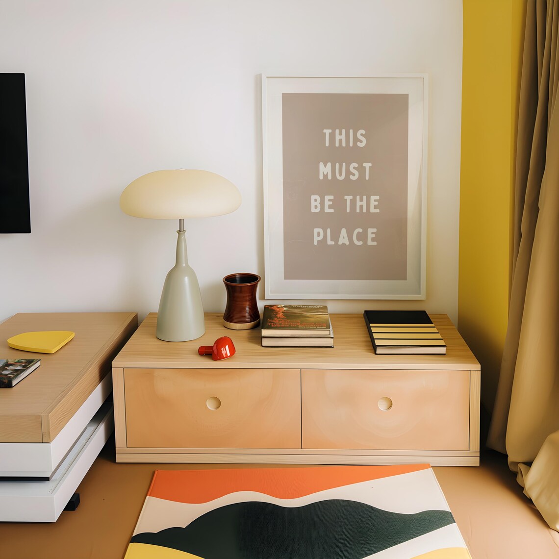 This Must Be the Place Neutral Beige Quote Minimalist Style Wall Poster - Image 2