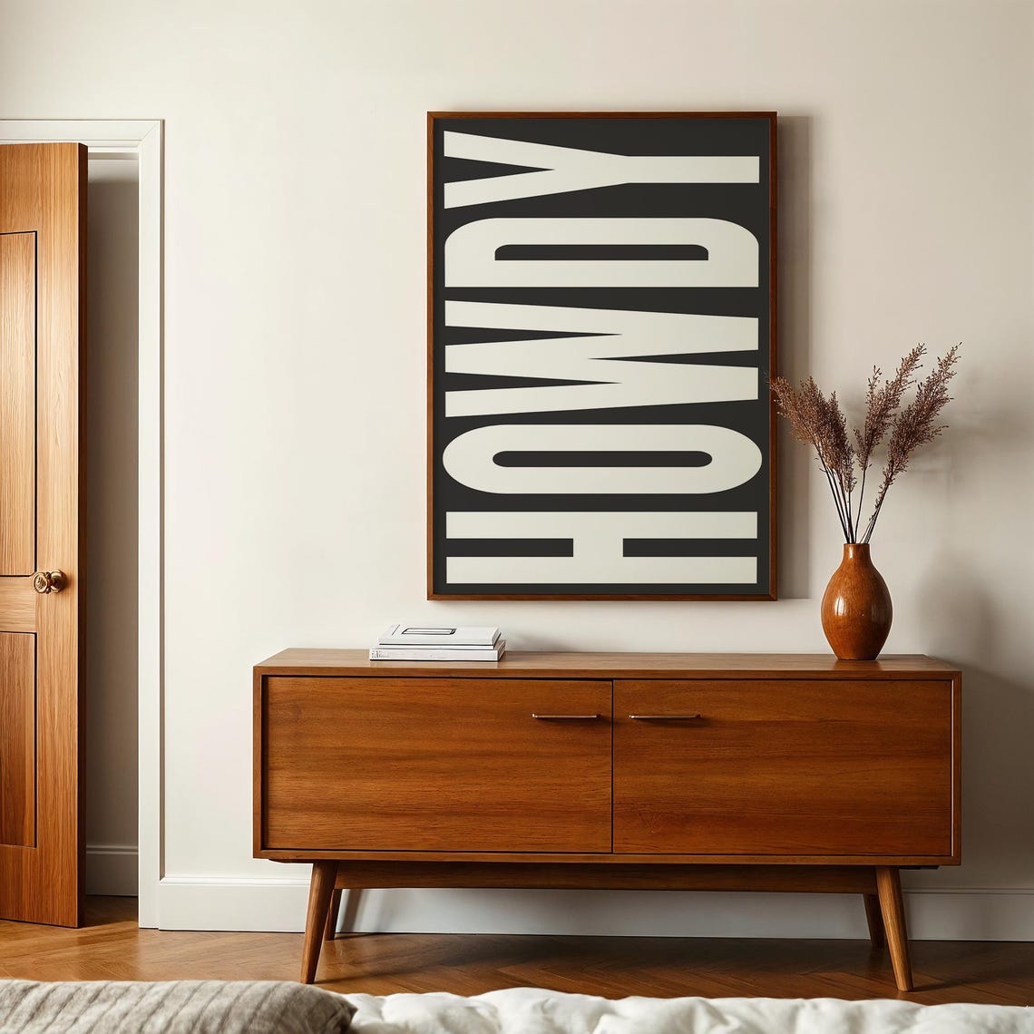 Howdy Western Hello Bold Black and White Oversized Typography Poster