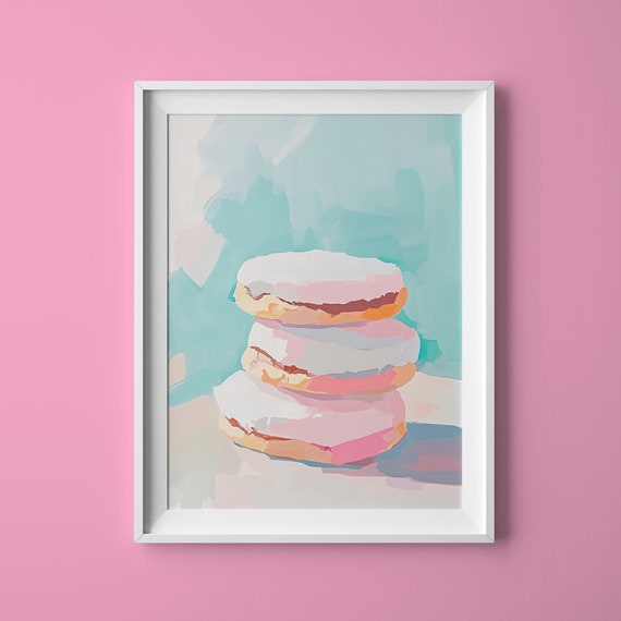 Brownie Cookie Pastel Illustration Watercolor Cookies Pastel Cookie Art Brownie Painting Cookie Wall Art Dessert Art Print Cookie Art