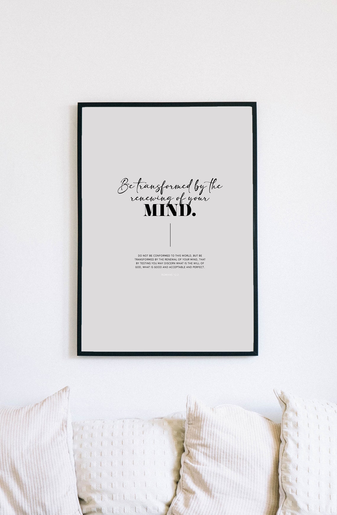 Romans 12:2 Be Transformed Renewing Of Your Mind Bible Verse Poster - Image 3