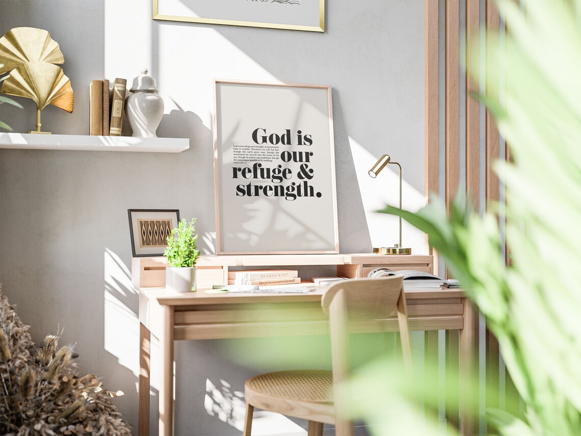 Psalm 46:1-3 God Is Our Refuge & Strength Art Print - Image 3