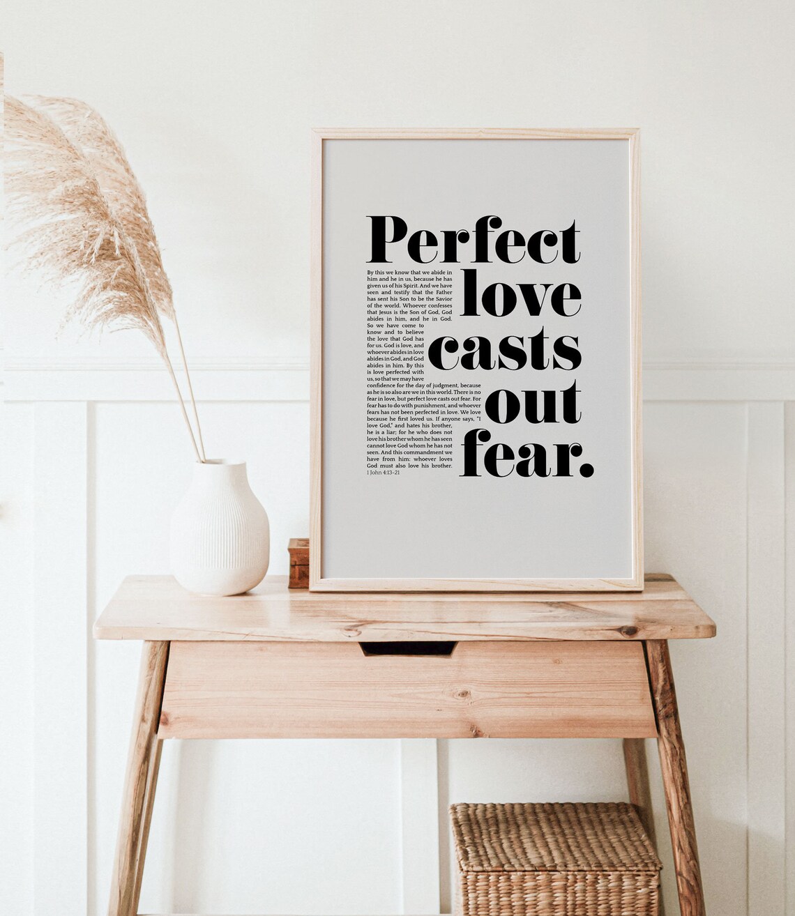 Perfect Love Casts Out Fear Christian Scripture Print - Image 2