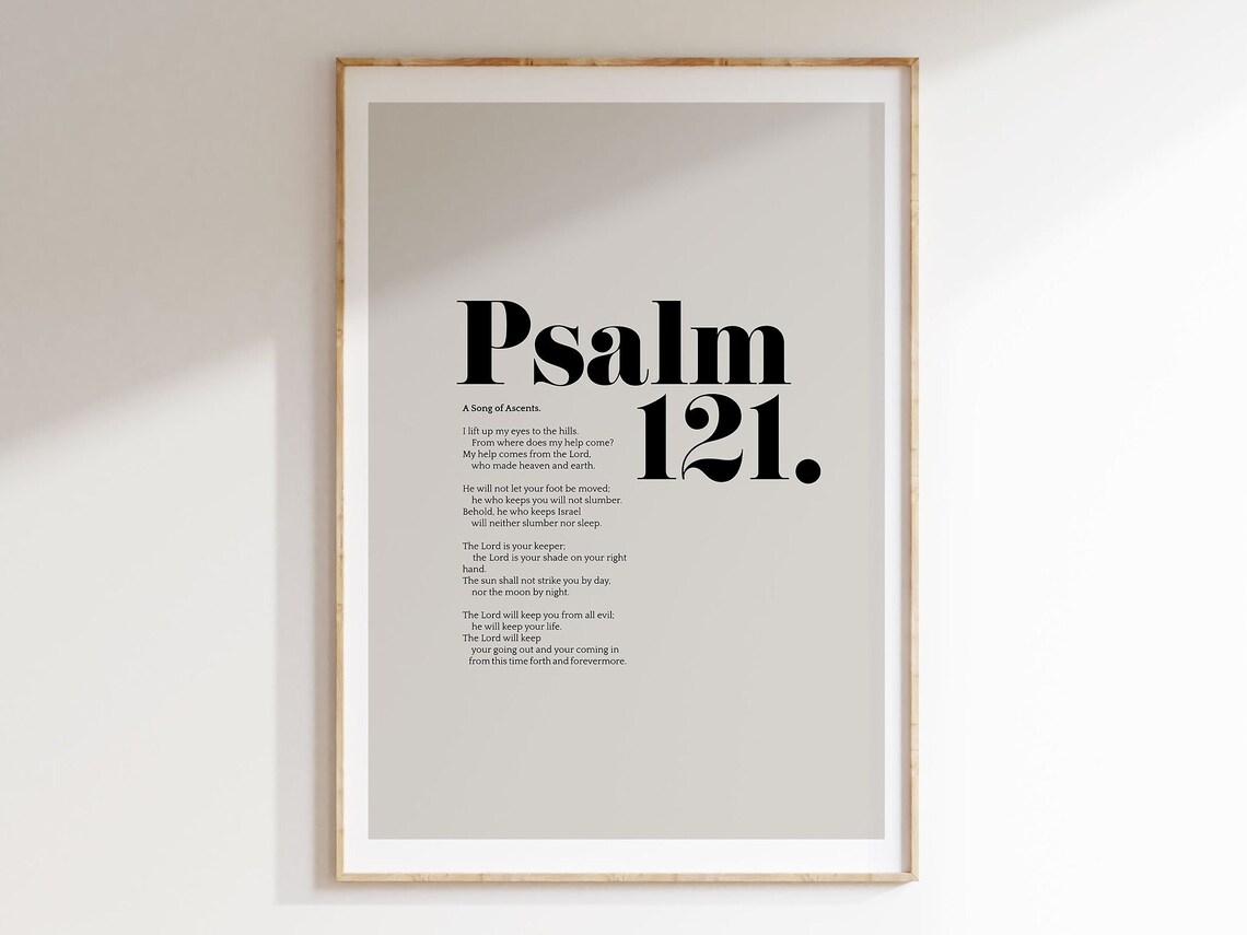 Psalm 121, Modern Christian Scripture Art Print