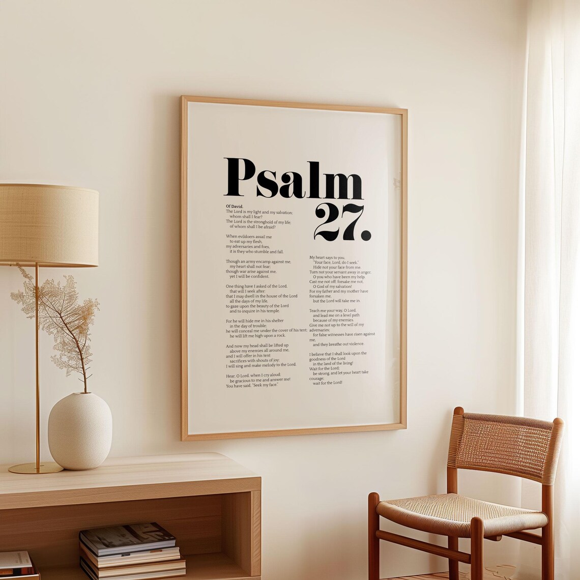 Psalm 27 Christian Scripture Art Print, Bible Verse - Image 3