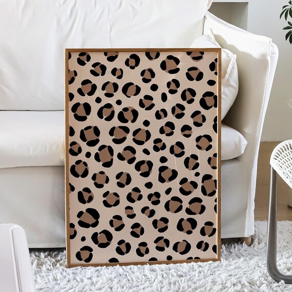 Leopard Spots Neutral Tan Brown Boho Safari Animal Pattern Poster