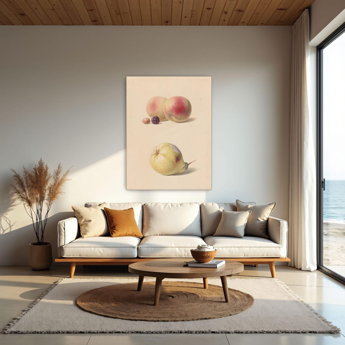 Vintage Botanical Fruit Plate Peaches Blackberry Pear Poster - Image 2