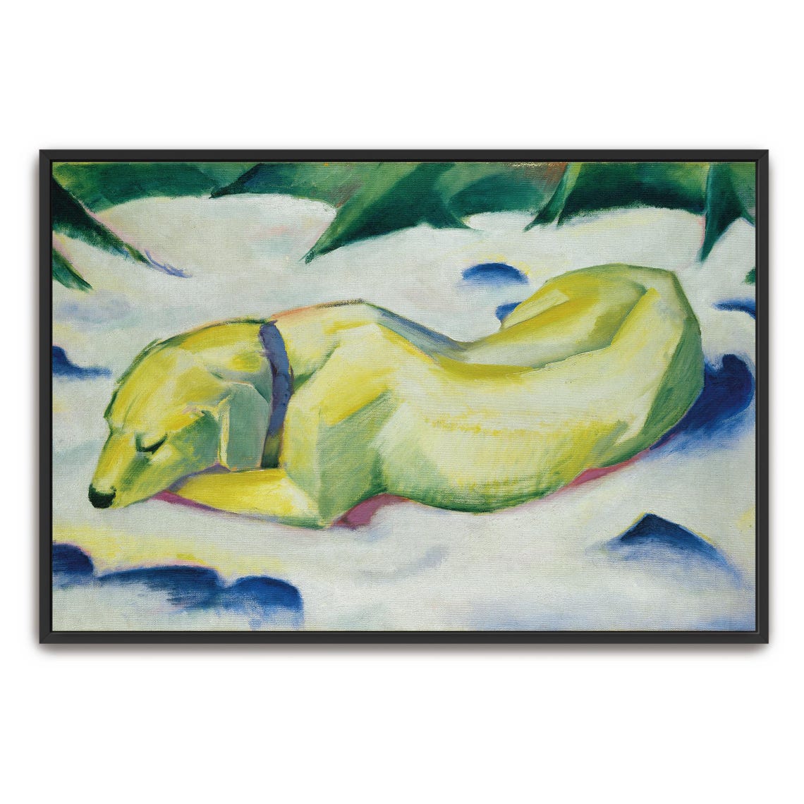 Franz Marc Yellow Dog Sleeping In The Snow Expressionist Poster