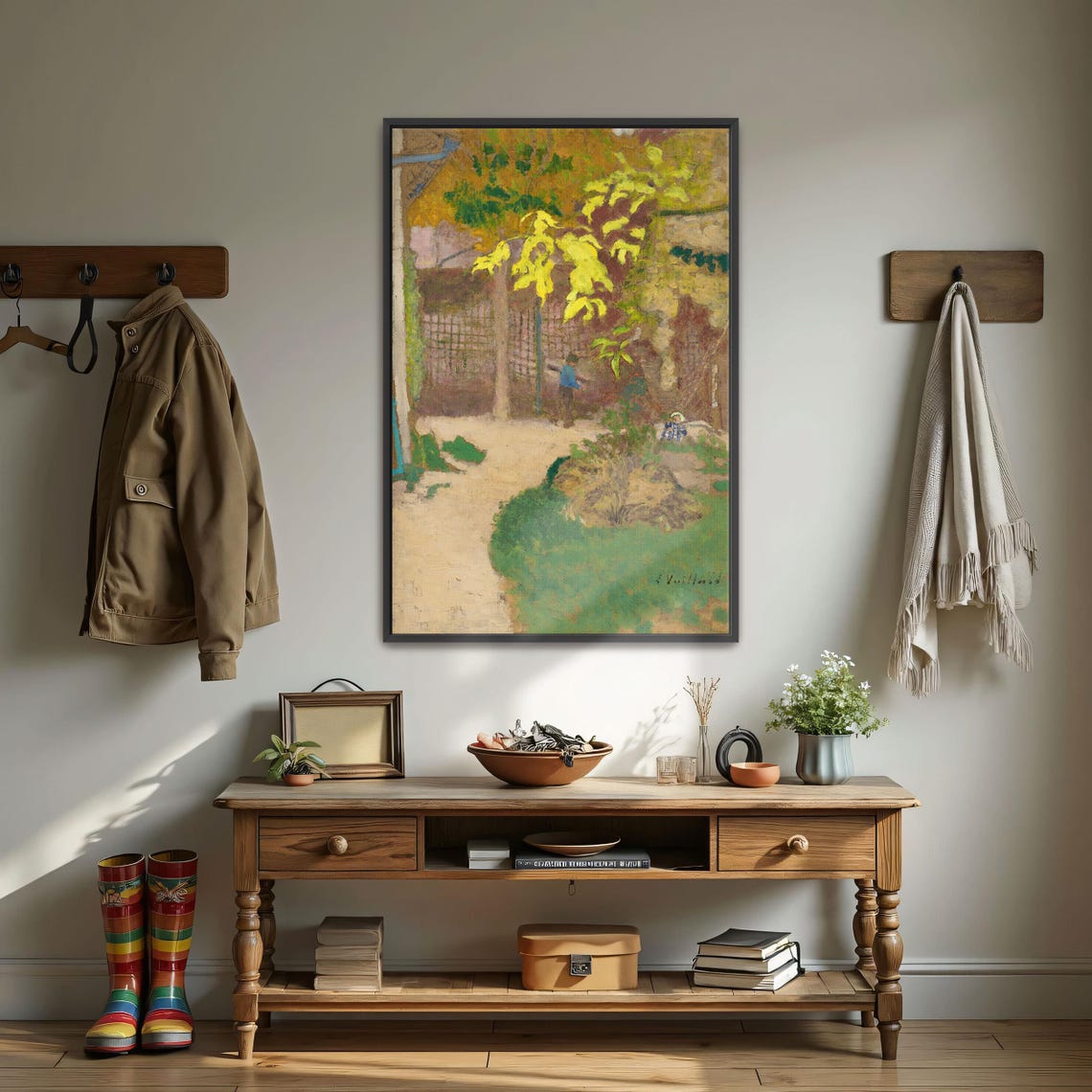 Vuillard Garden Scene With Two Figures Impressionist Painting Poster - Image 3
