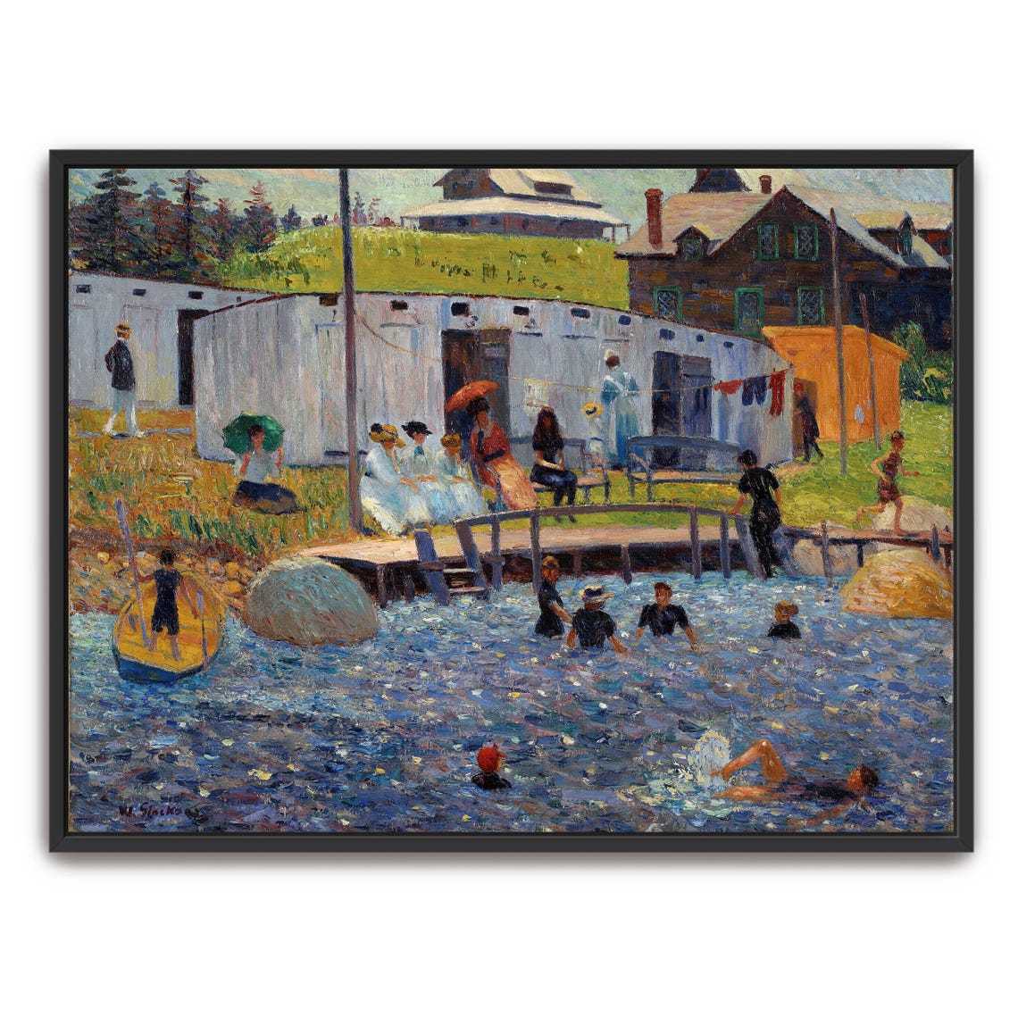 William Glackens Beach Bathers Vintage Swimming Scene Poster