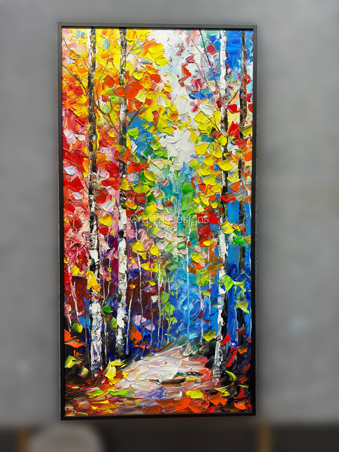 Autumn Forest Trail Oil Painting Landscape Poster - Image 4