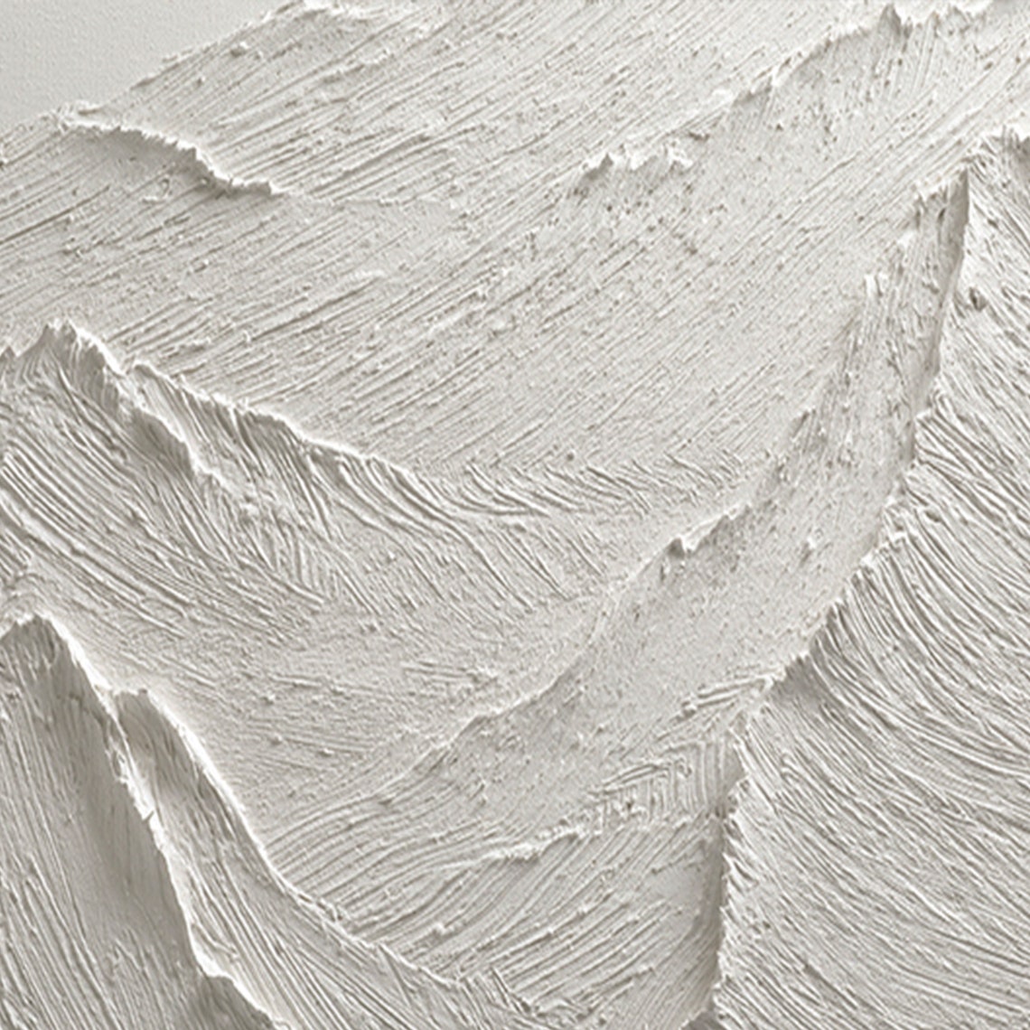 Minimalist White Mountain Peaks 3D Texture Calm Landscape Wall Art - Image 5