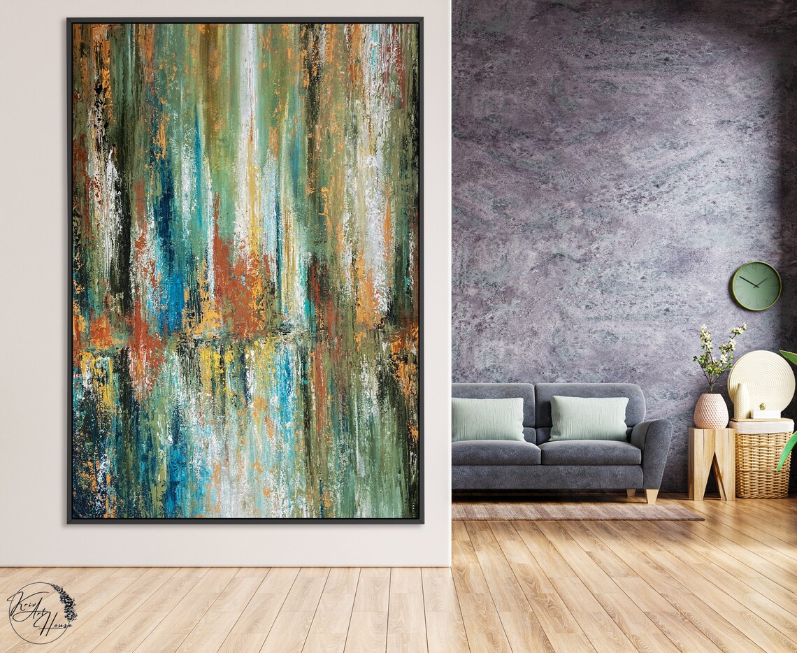 Brush Strokes Abstract Painting, Neutral Modern Art Print - Image 2
