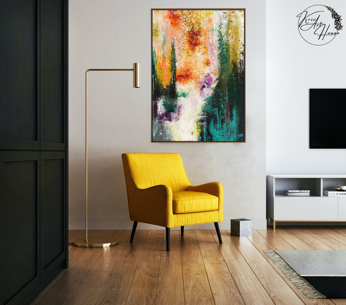 Abstract Oil Painting, Palette Knife Wall Art Print - Image 2
