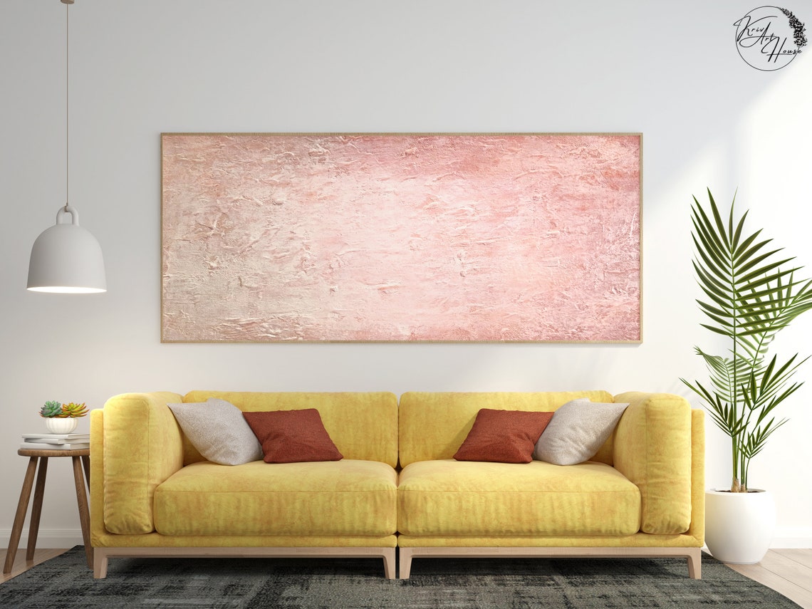Blush Pink Minimal Textured Abstract Neutral Tones Wall Art Print - Image 4