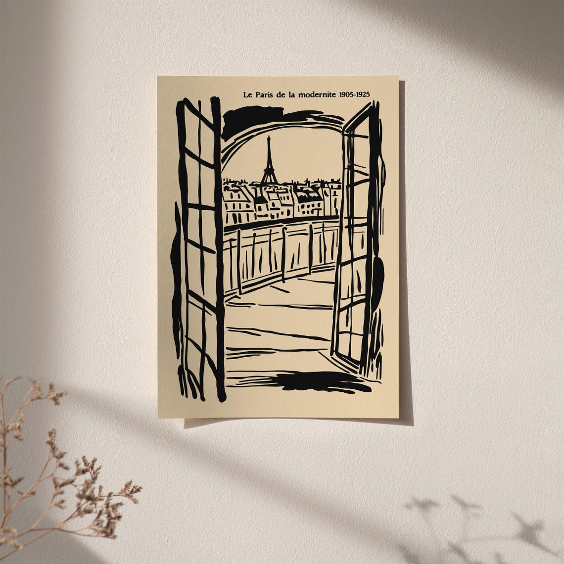 Le Paris de la Modernite 1905-1925 Ink Sketch Rooftops Poster - Image 6