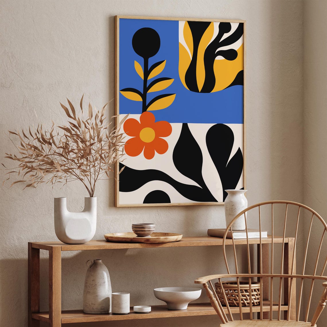 Matisse Style Bold Retro Cut-Outs Abstract Mid-Century Poster - Image 2