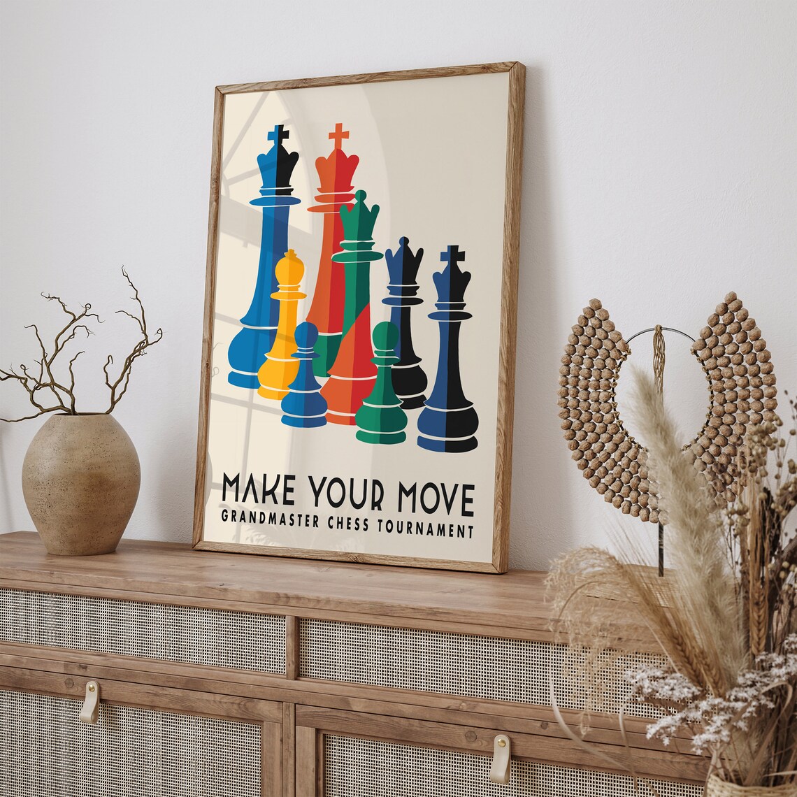 Make Your Move Grandmaster Chess Tournament Colorful Retro Poster - Image 5