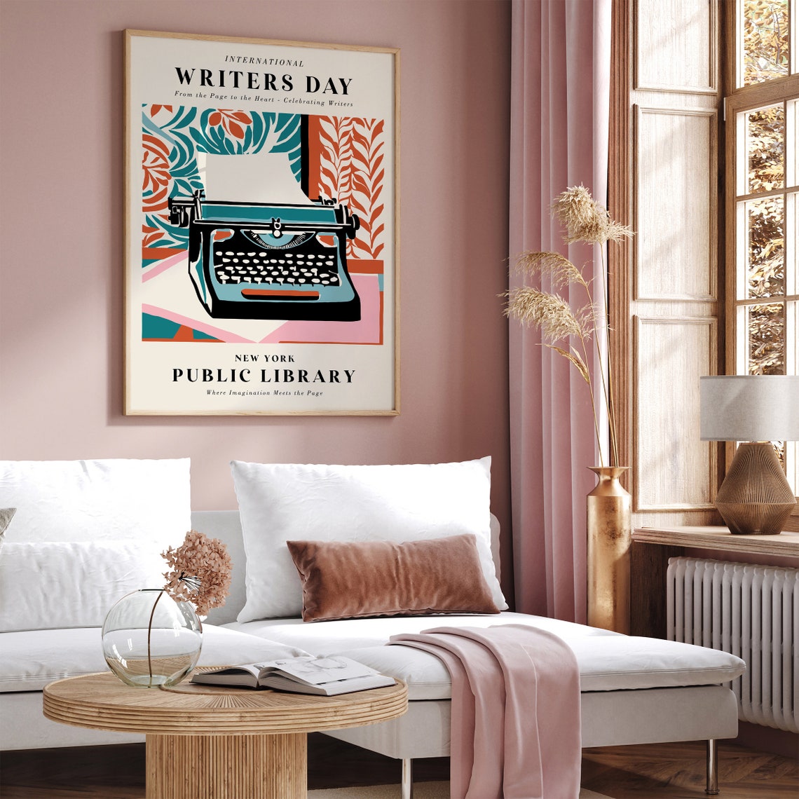 International Writers Day New York Public Library Typewriter Poster - Image 2
