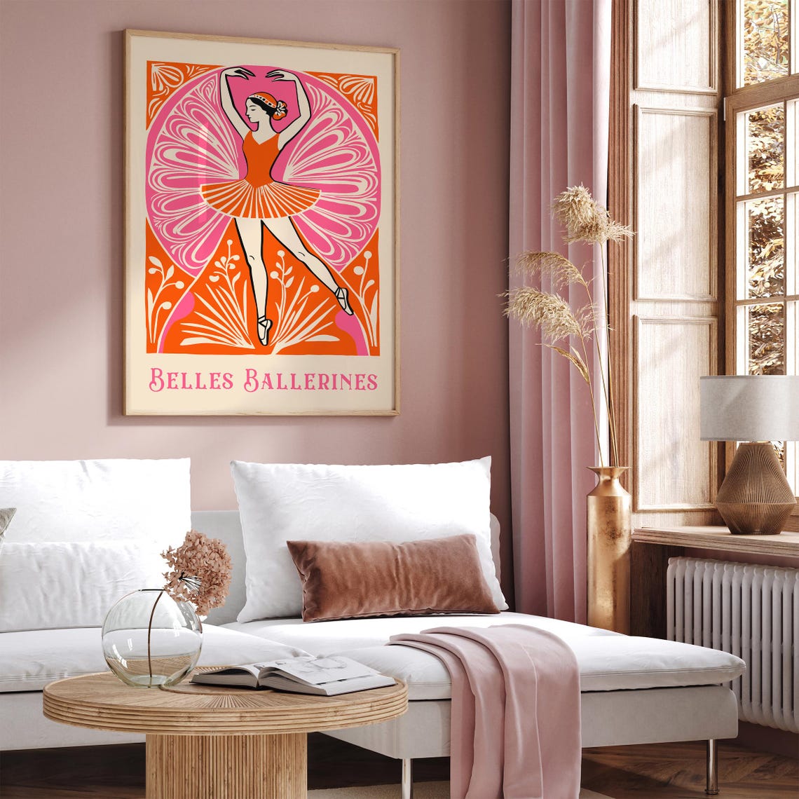 Belles Ballerines Orange Tutu Retro Ballet Dancer Vintage Poster - Image 4