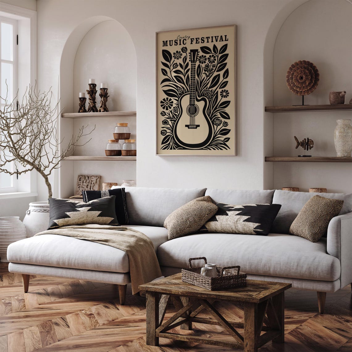 Country Music Poster Vintage Music Poster Western Wall Art Nashville Floral Poster Farmhouse Decor Country Music Fan Cowboy Wall Art - Image 5