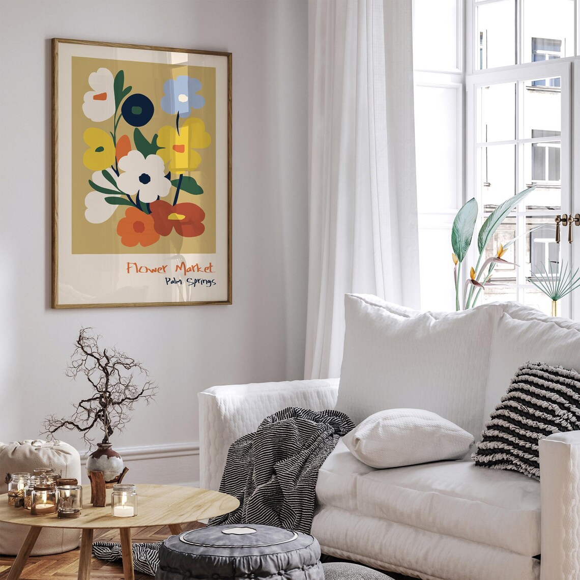 Palm Springs Flower Market Colorful Abstract Wildflower Bouquet Poster - Image 6