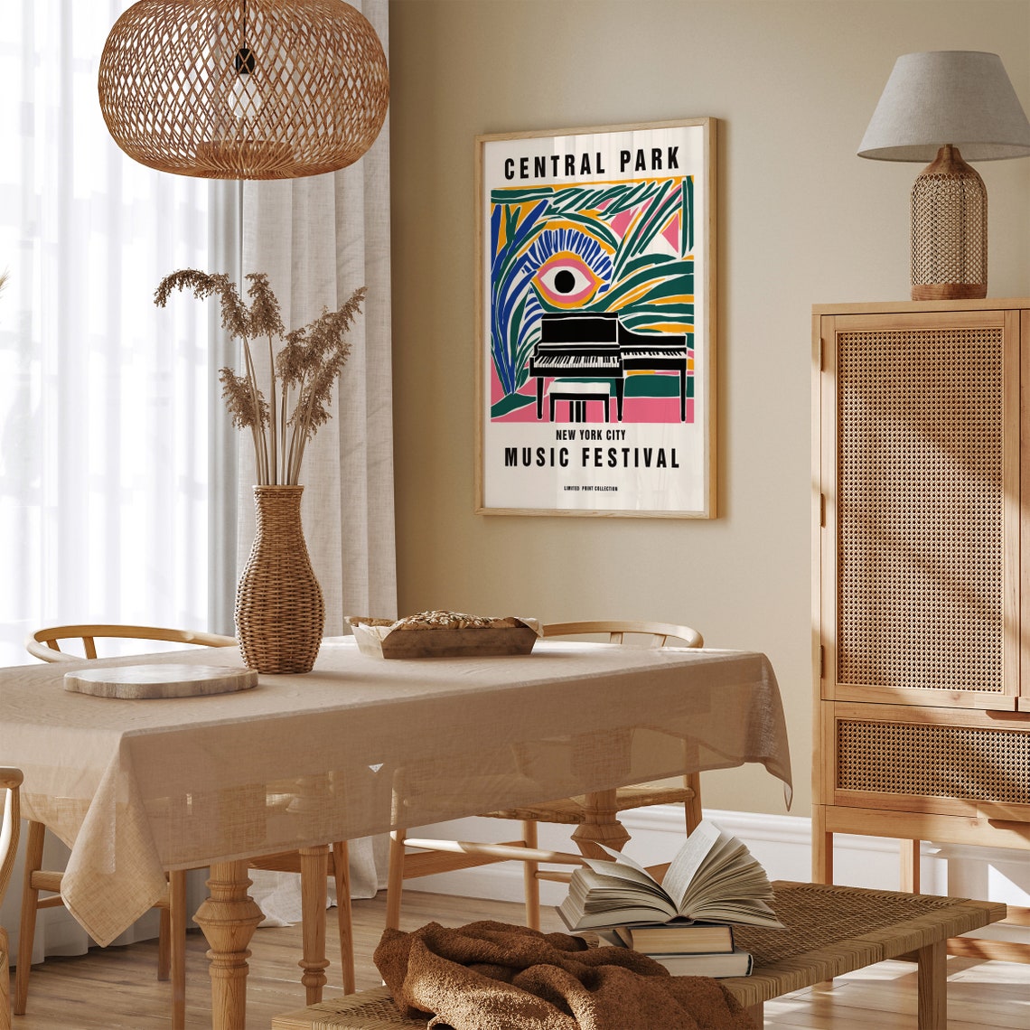 Central Park New York City Music Festival Poster Summer Music Festival In Nyc Print Retro Wall Art Colorful Wall Art Large 24x36 Prints - Image 5