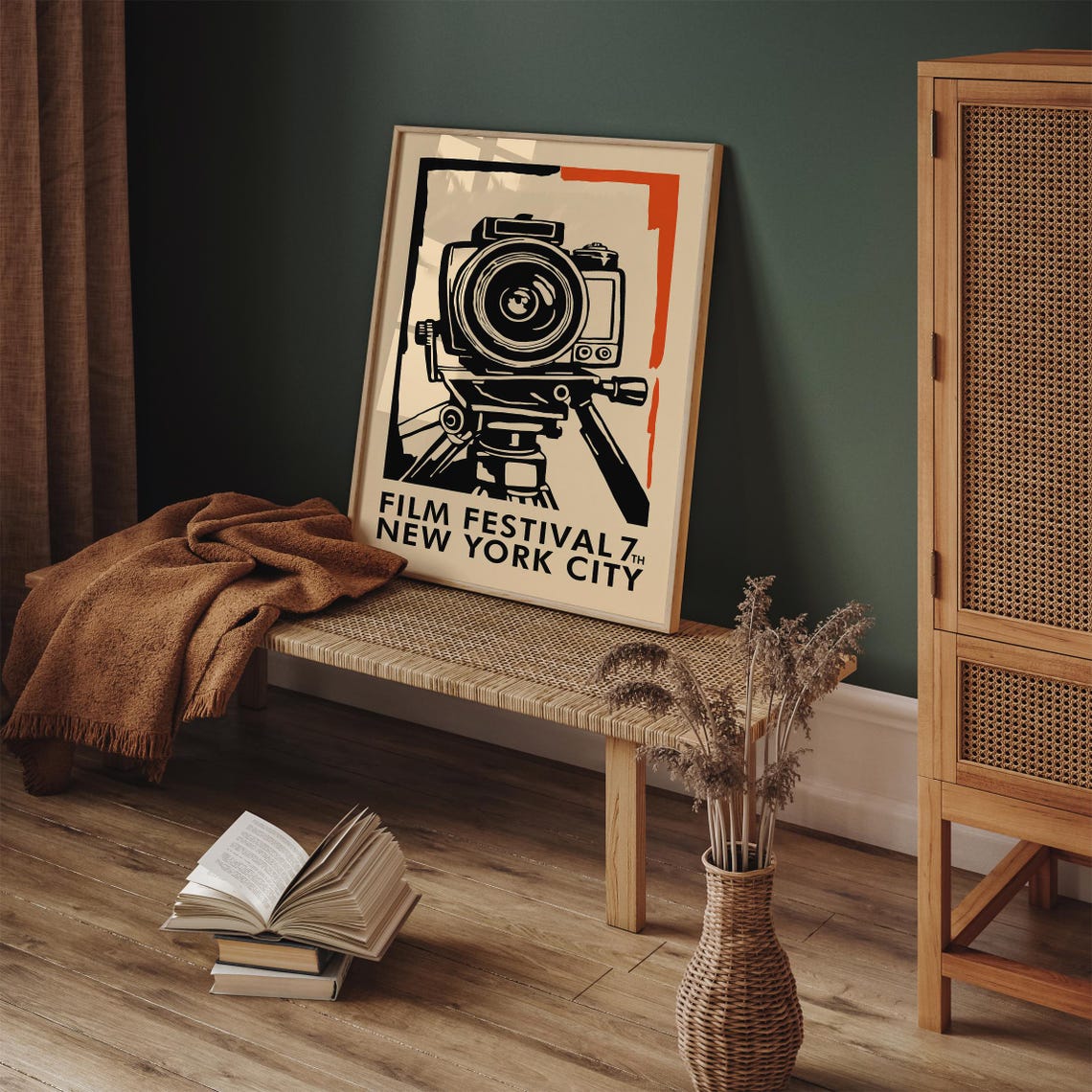 Retro Movie Festival Poster Nyc Film Festival Print Giclee Reproduction Movie Art Print Vintage Film Festival Old Movie Airbnb Decor - Image 3