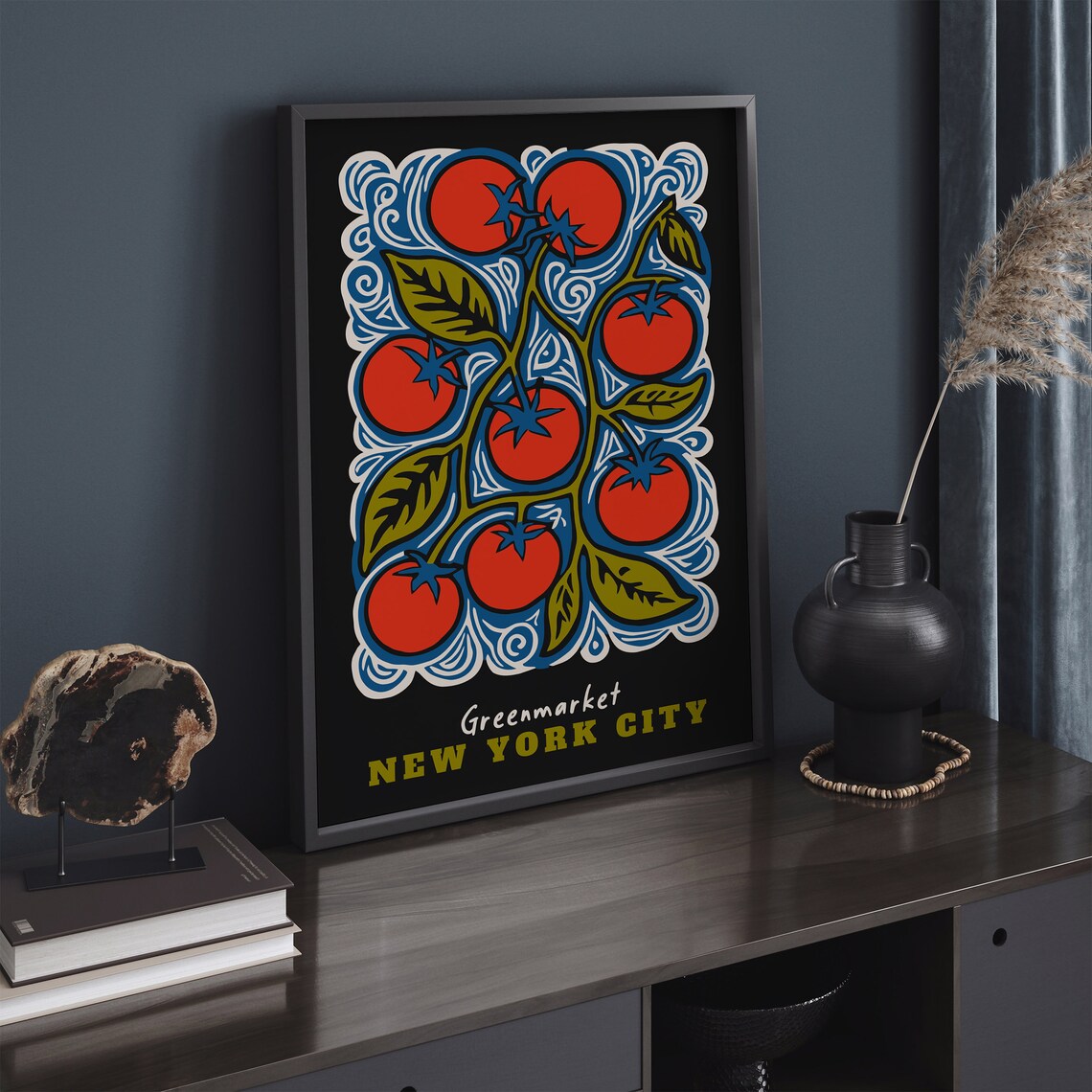 New York City Greenmarket Tomato Linocut Farmers Market Poster - Image 6