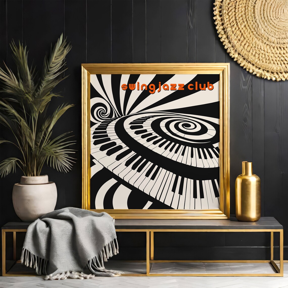 Swing Jazz Club Art Print Square Music Print Retro Wall Art Music Poster Jazz Music Wall Art Musician Gift Gift For Dad Geometric Art - Image 4