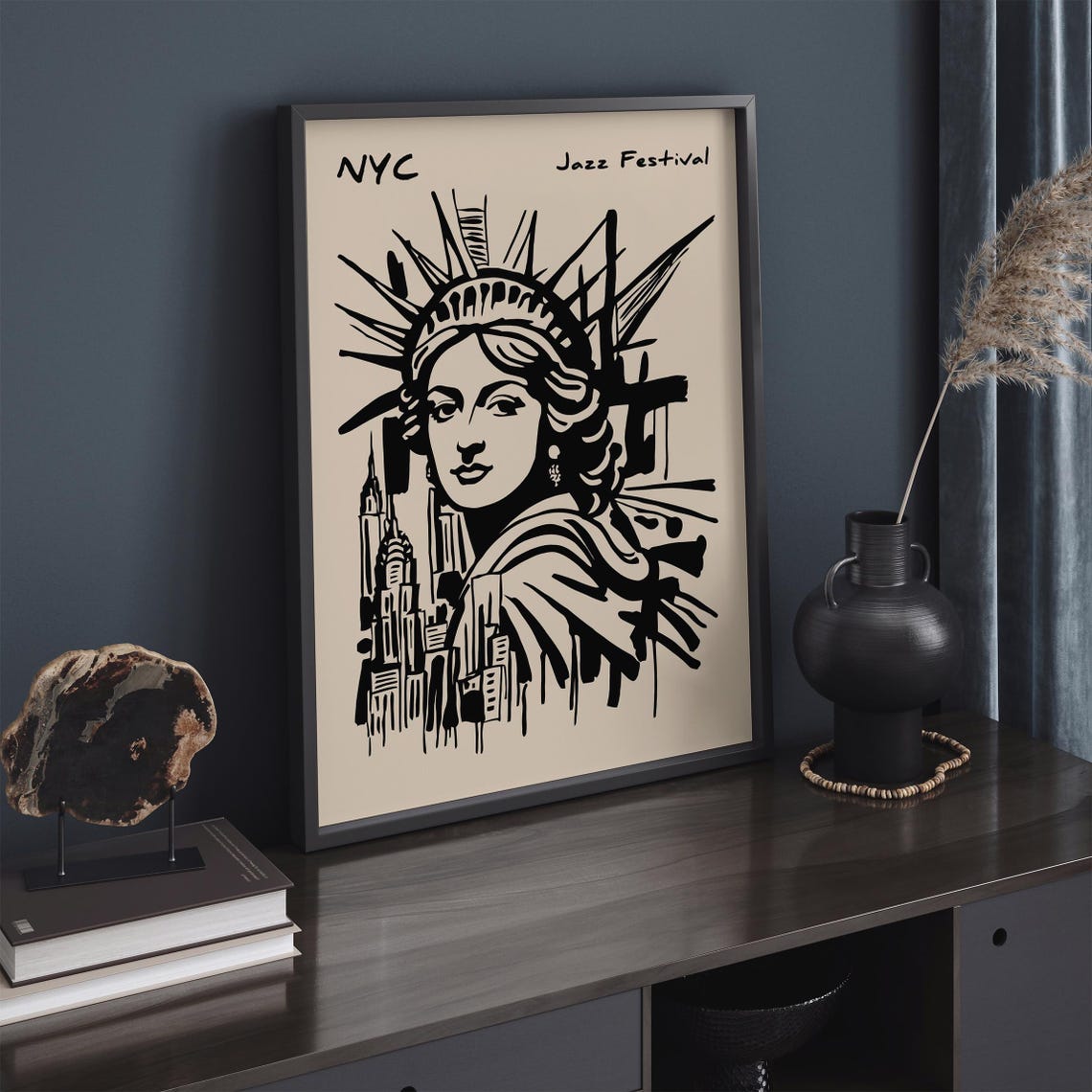 New York City Jazz Music Festival Poster Statue Of Liberty Art Print Music Print Retro Music Festival Wall Art Gift For Jazz Enthusiasts - Image 4