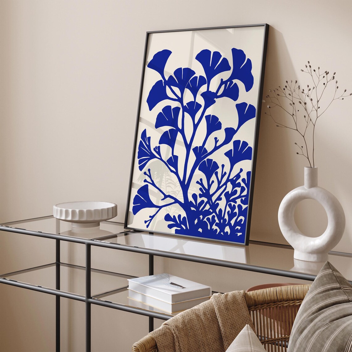 Blue Indigo Flowers Poster Retro Floral Print Vintage French Wall Art Botanical Poster Print Plant Lovers Gift Royal Blue Nature Print - Image 3