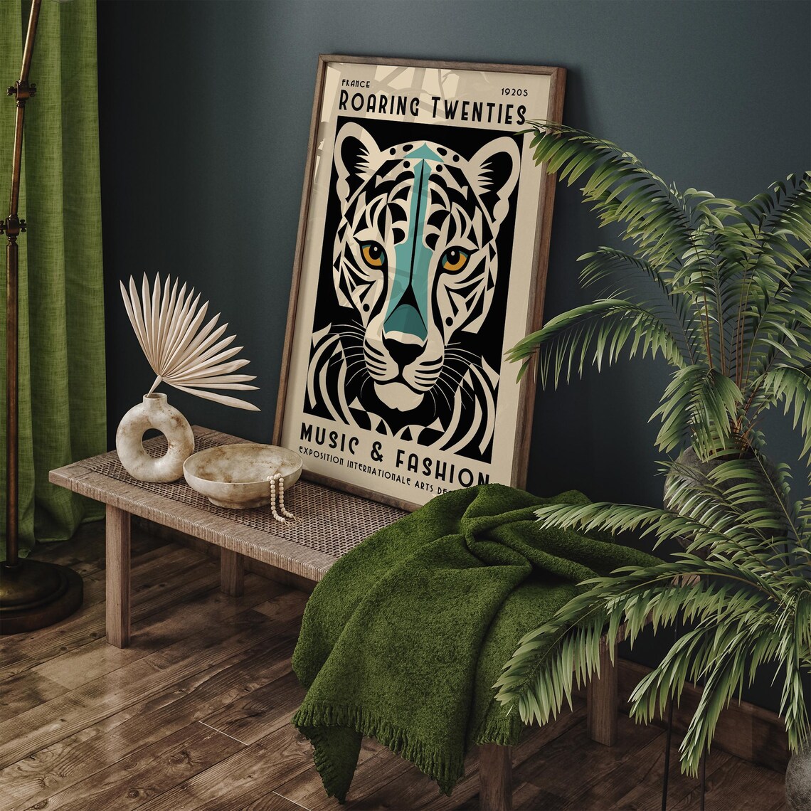 Roaring Twenties France Art Deco Tiger Head Music Fashion Poster - Image 3